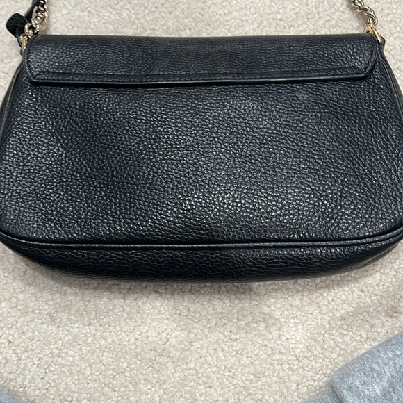 Gucci Soho Leather Flap Shoulder Bag Black Gold Tassel - Picture 4 of 5